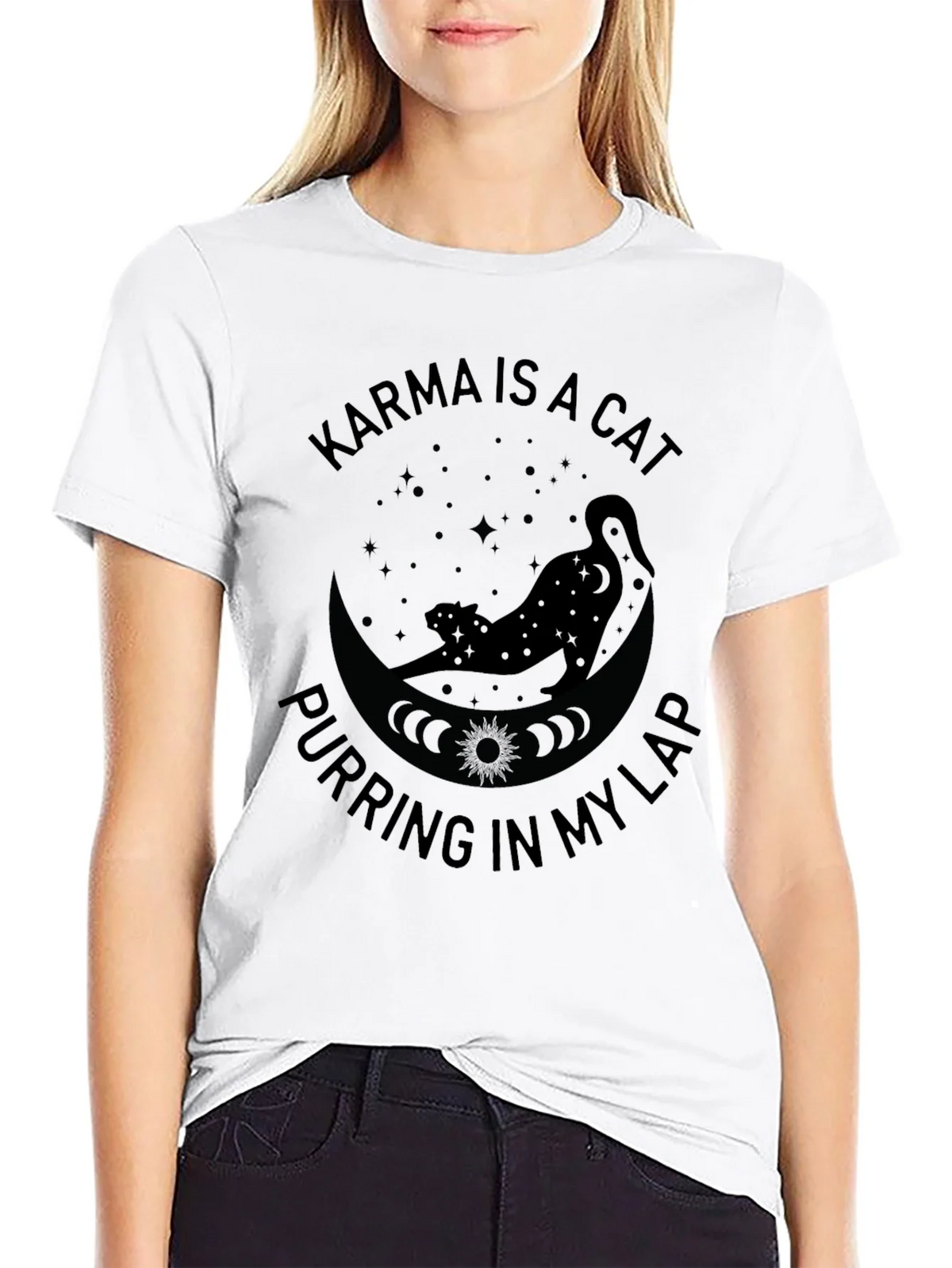 Karma is a Cat T-Shirt - Purring in My Lap Graphic Tee product image 3