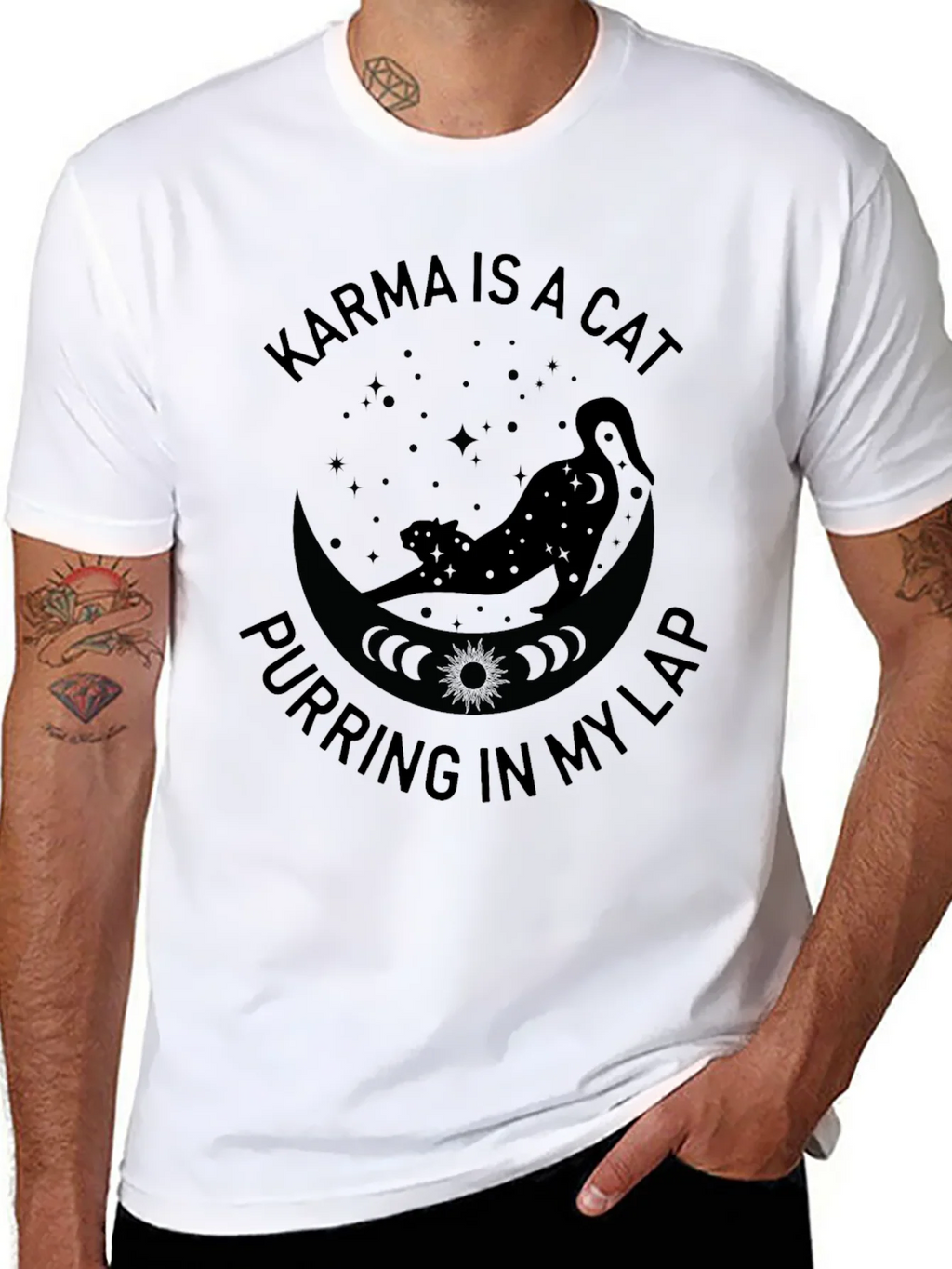 Karma is a Cat T-Shirt - Purring in My Lap Graphic Tee product image 2