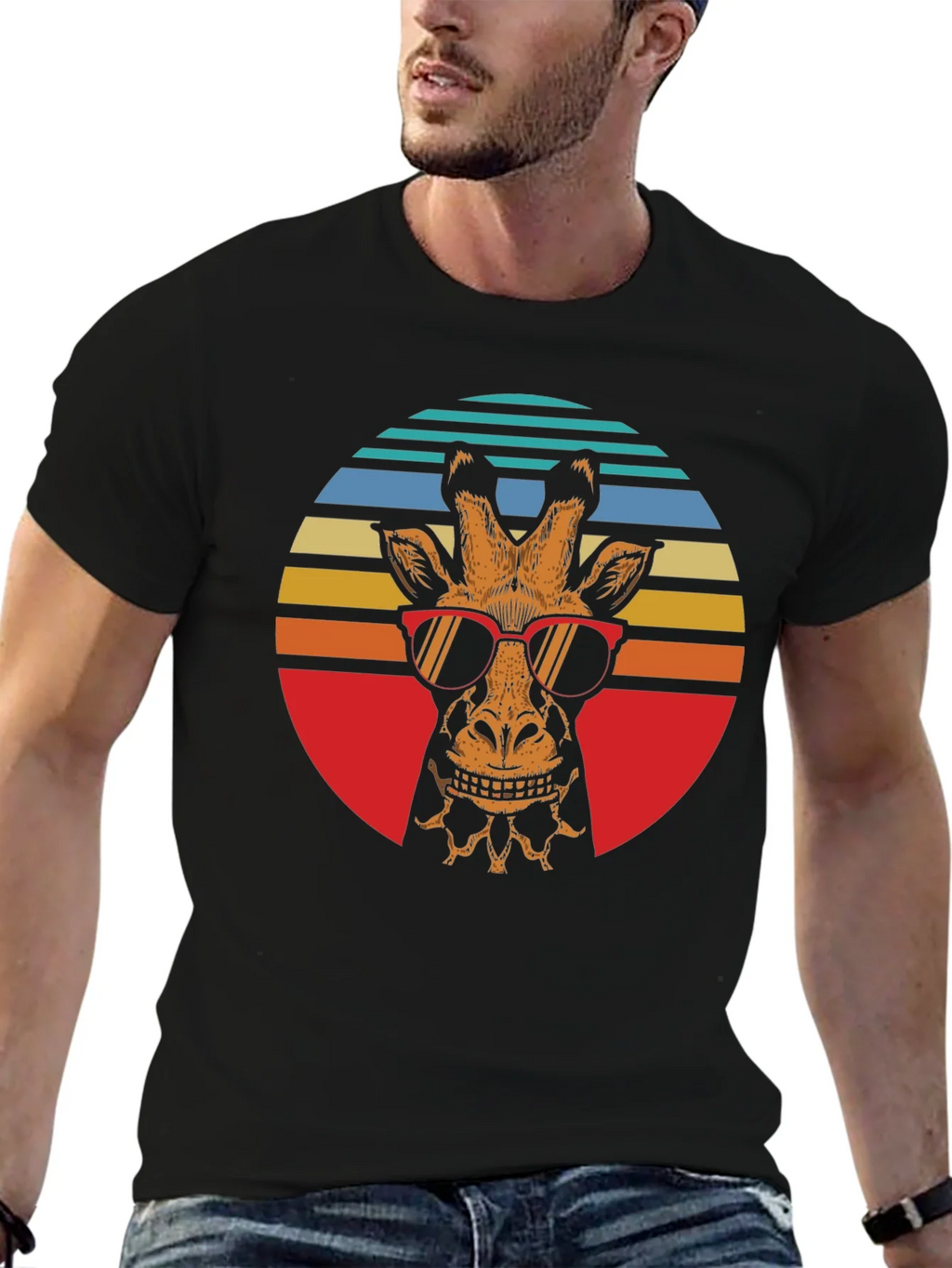 Cool Giraffe Retro Graphic Tee product image 6