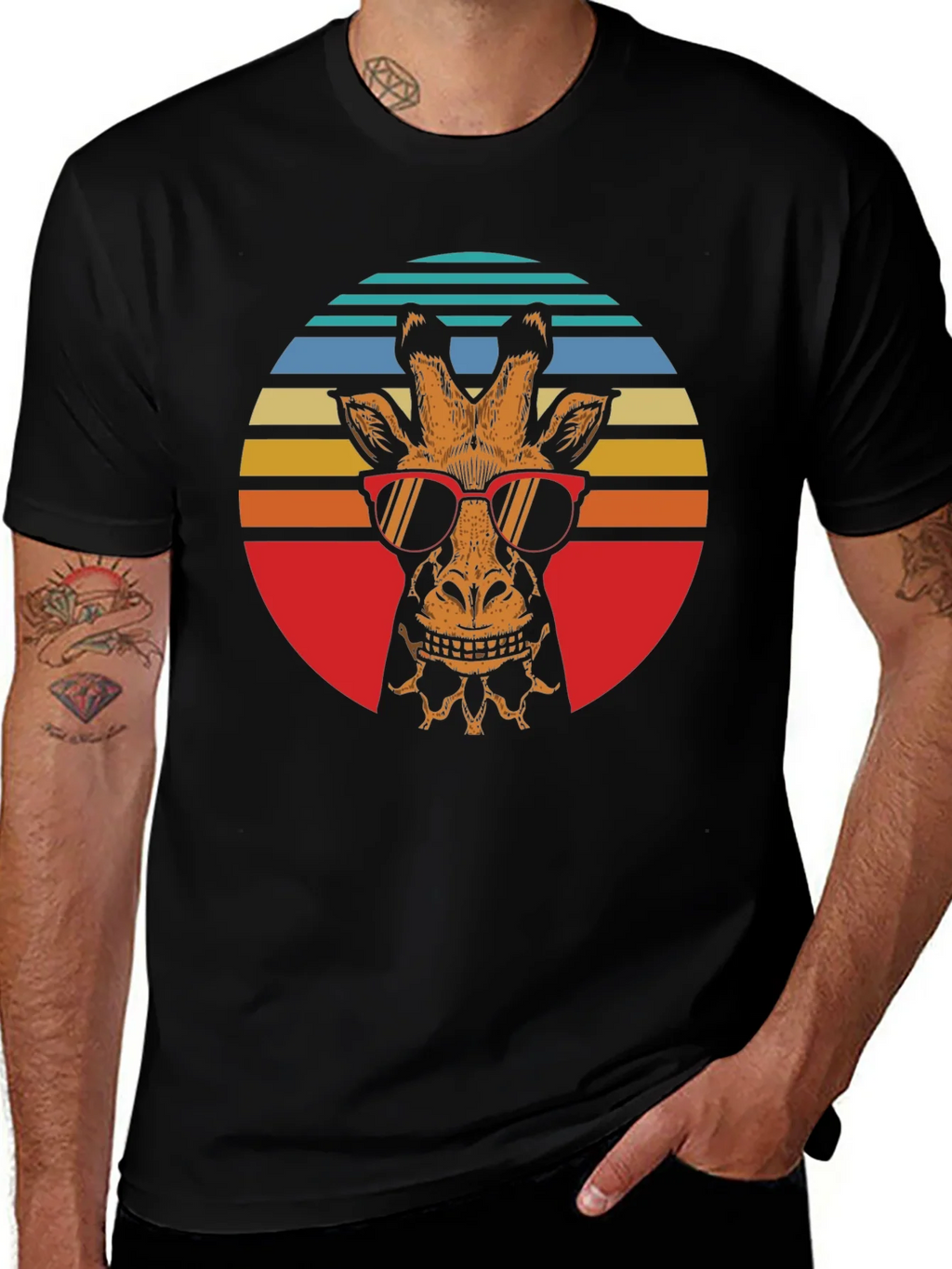 Cool Giraffe Retro Graphic Tee product image 1