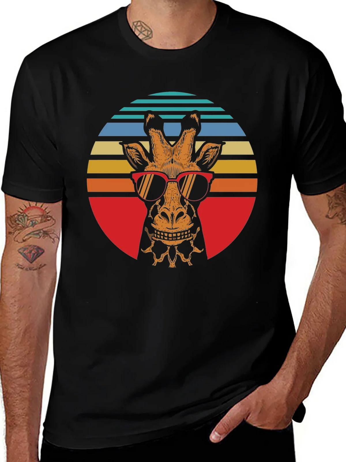 Cool Giraffe Retro Graphic Tee product image 1