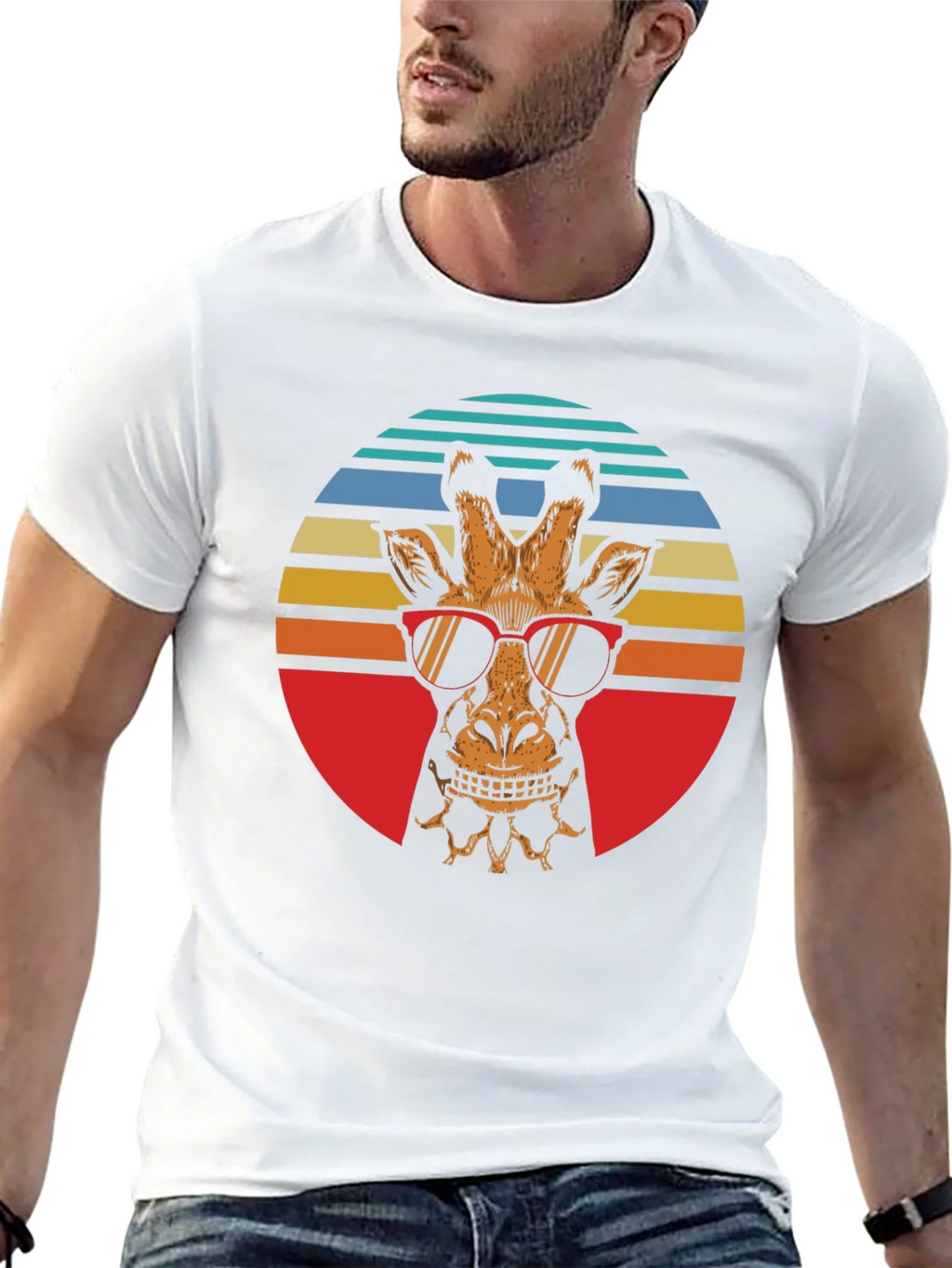 Cool Giraffe Retro Graphic Tee product image 12