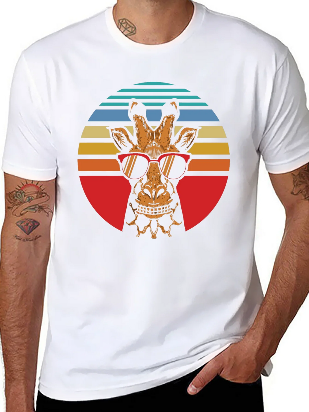 Cool Giraffe Retro Graphic Tee product image 7