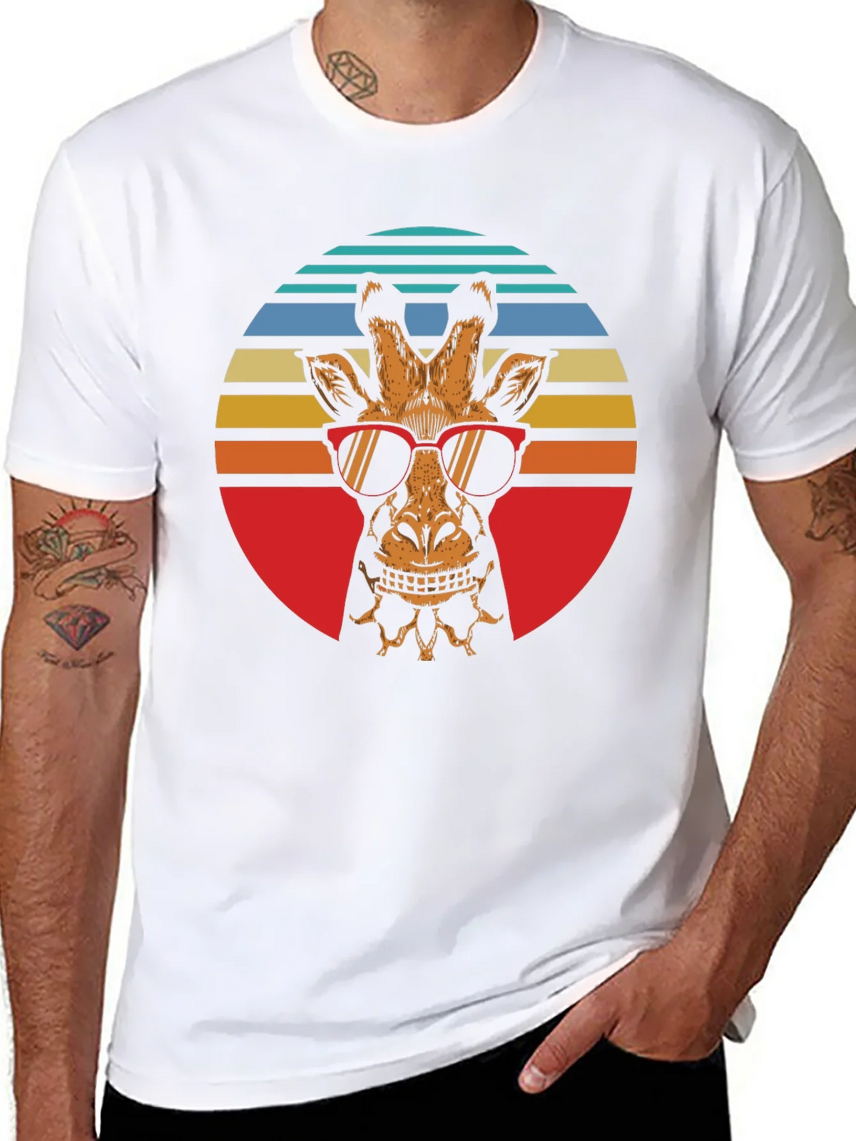 Cool Giraffe Retro Graphic Tee product image 7