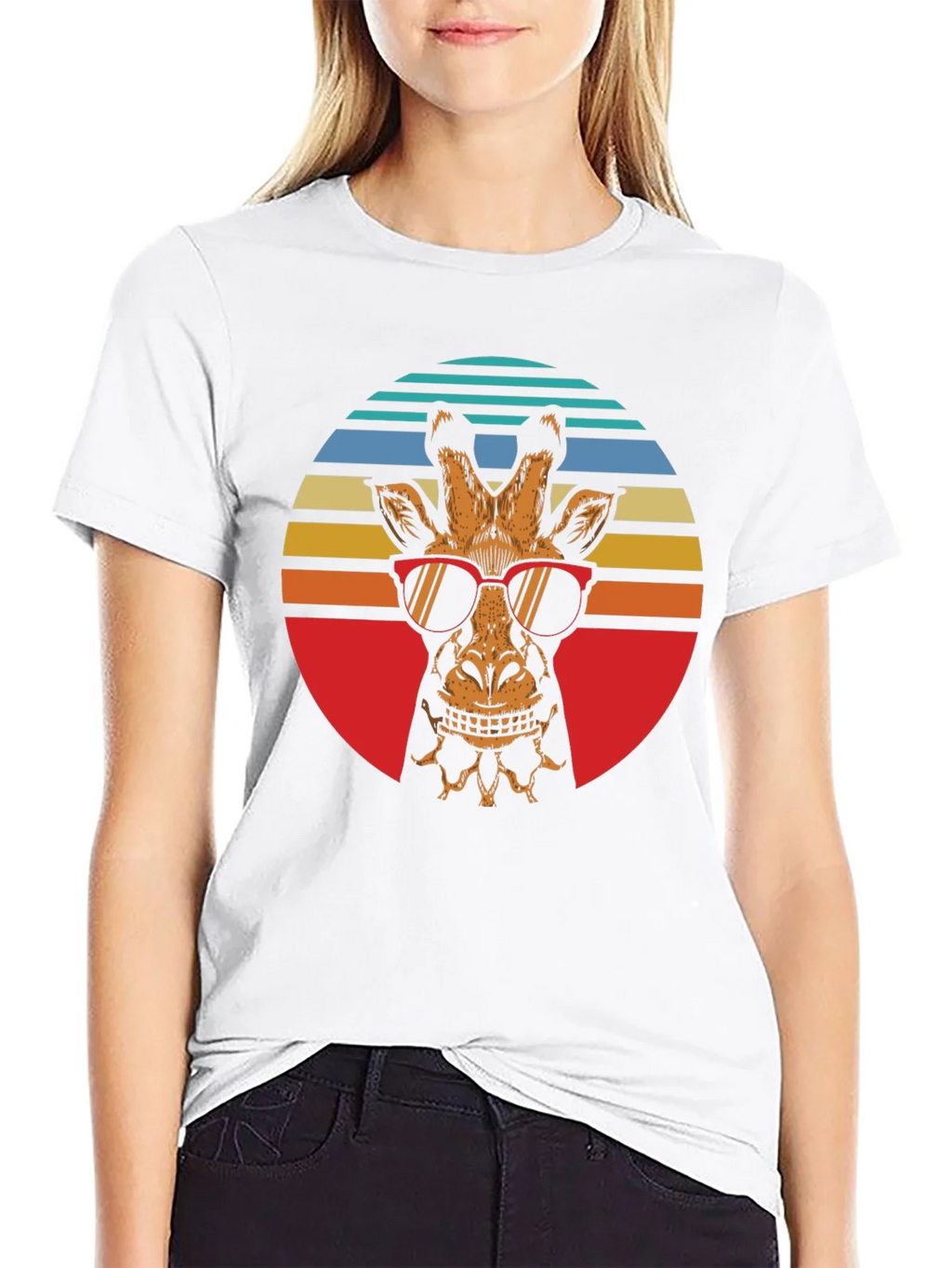 Cool Giraffe Retro Graphic Tee product image 8