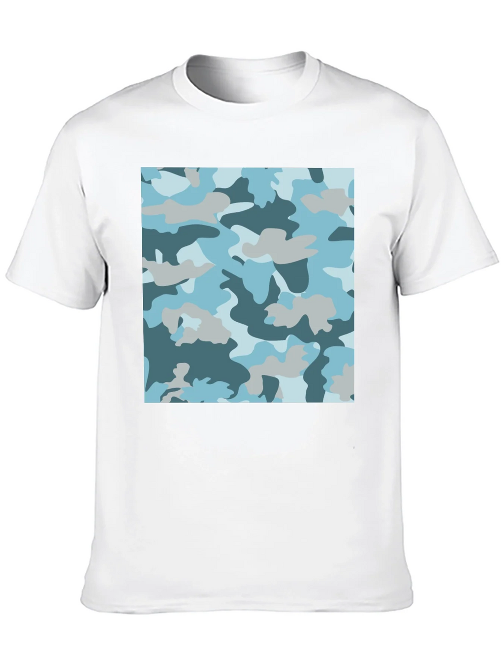 Blue Camo Print Black T-Shirt - Stylish Casual Wear product image 9