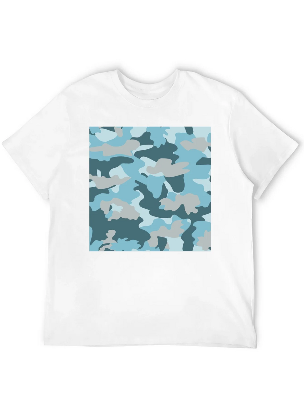 Blue Camo Print Black T-Shirt - Stylish Casual Wear product image 11