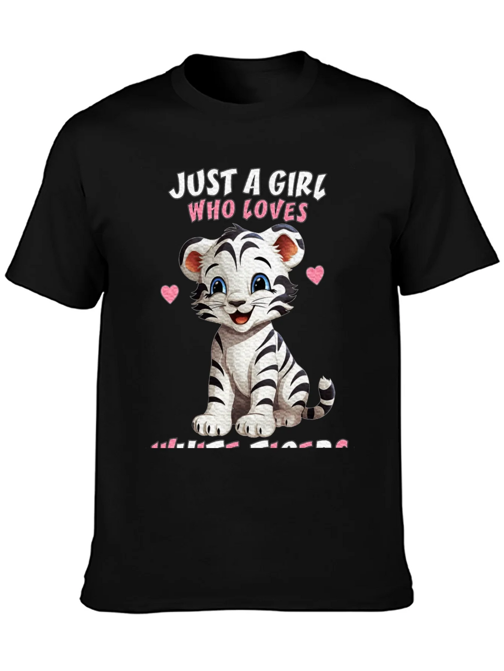 Girl Who Loves White Tigers T-Shirt product image 3