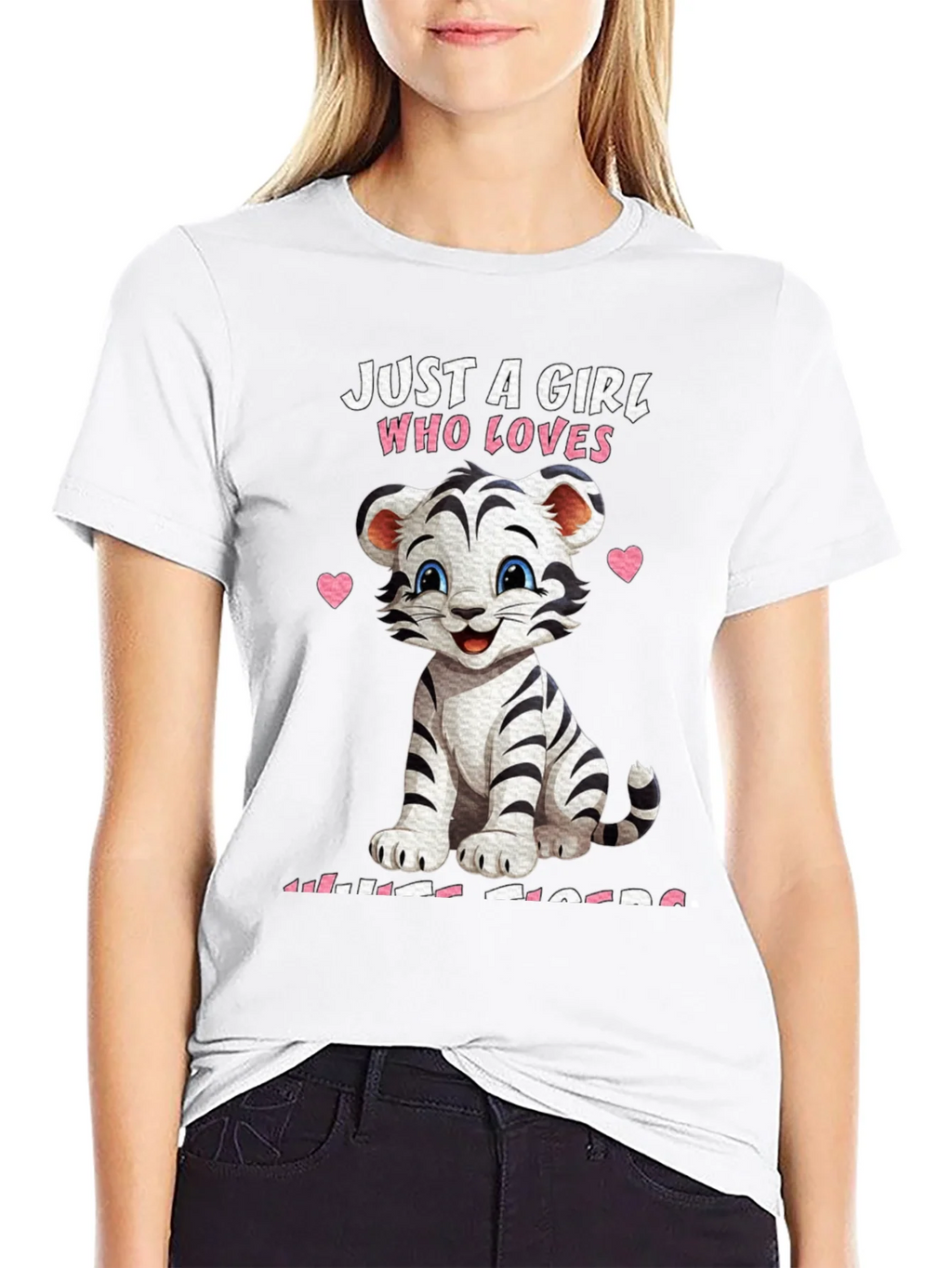 Girl Who Loves White Tigers T-Shirt product image 8
