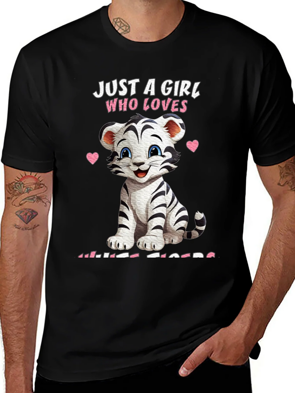 Girl Who Loves White Tigers T-Shirt product image 1