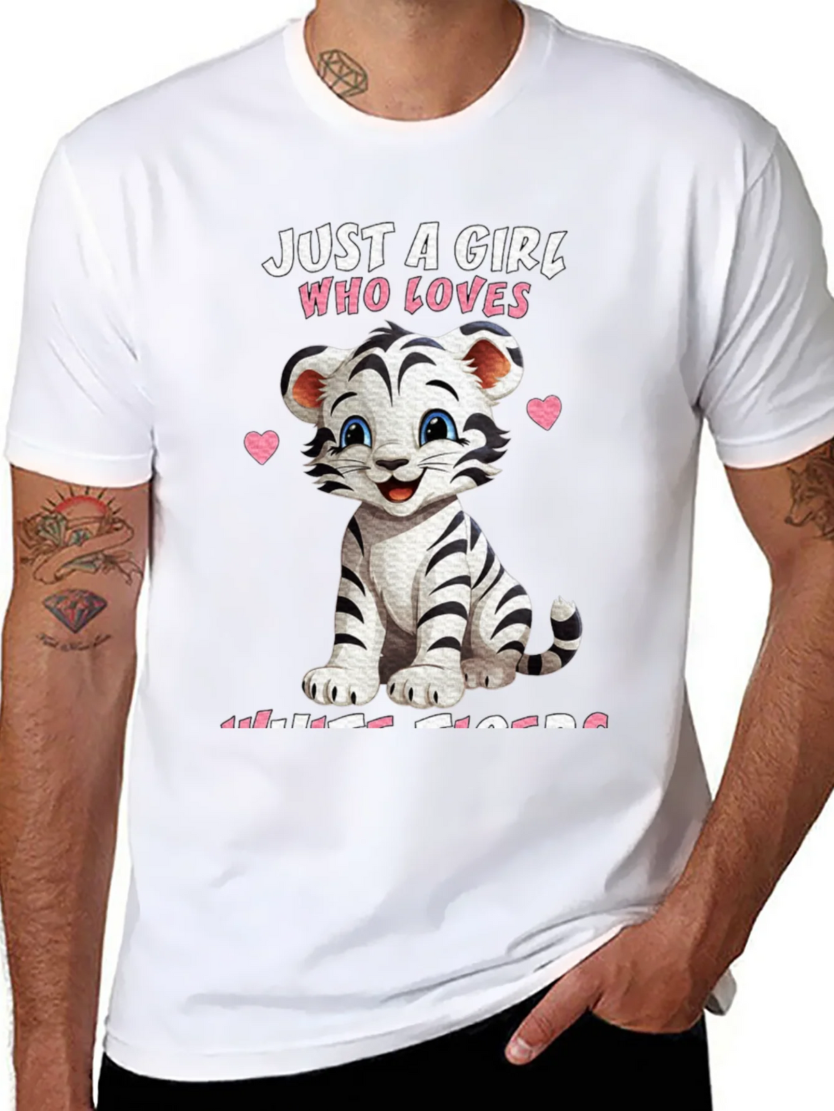 Girl Who Loves White Tigers T-Shirt product image 7