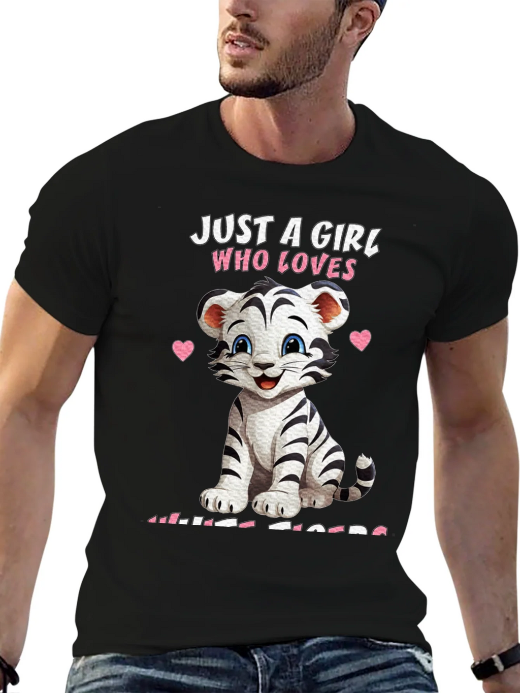 Girl Who Loves White Tigers T-Shirt product image 6