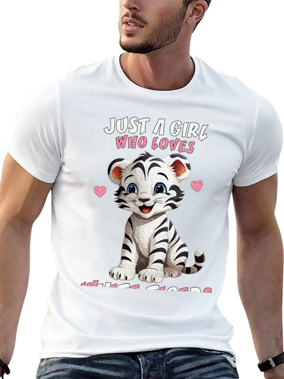 Girl Who Loves White Tigers T-Shirt product image 12