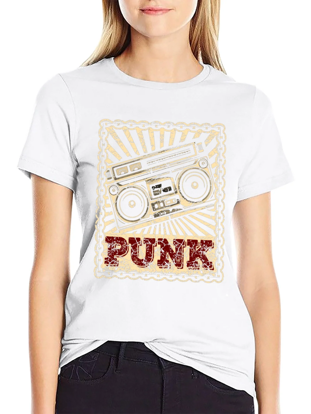 Retro Punk Boombox Graphic T-Shirt product image 8