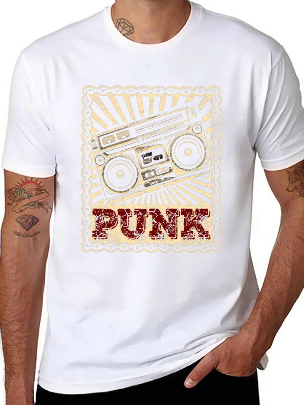 Retro Punk Boombox Graphic T-Shirt product image 7
