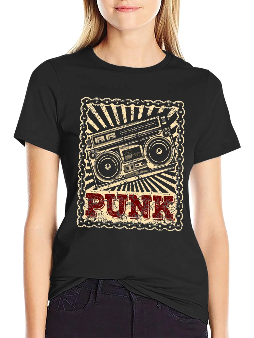 Retro Punk Boombox Graphic T-Shirt product image 2