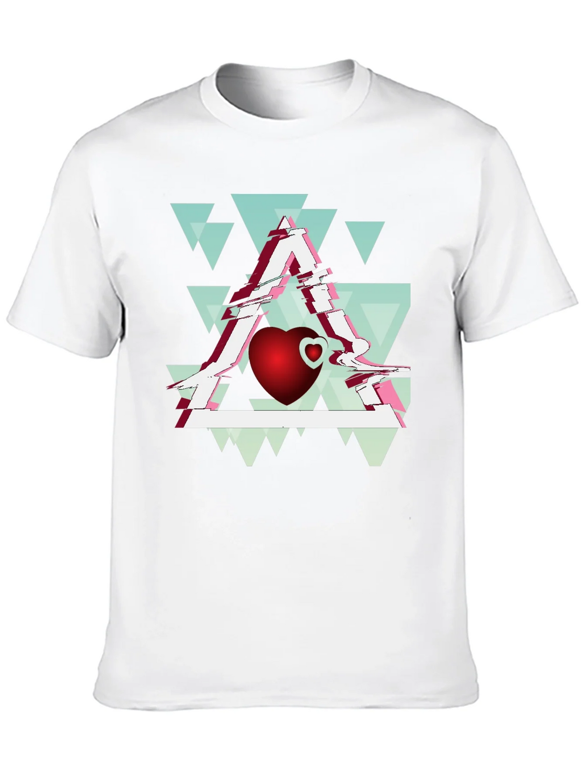 Abstract Heart & Triangle Graphic Tee - Modern Style product image 9