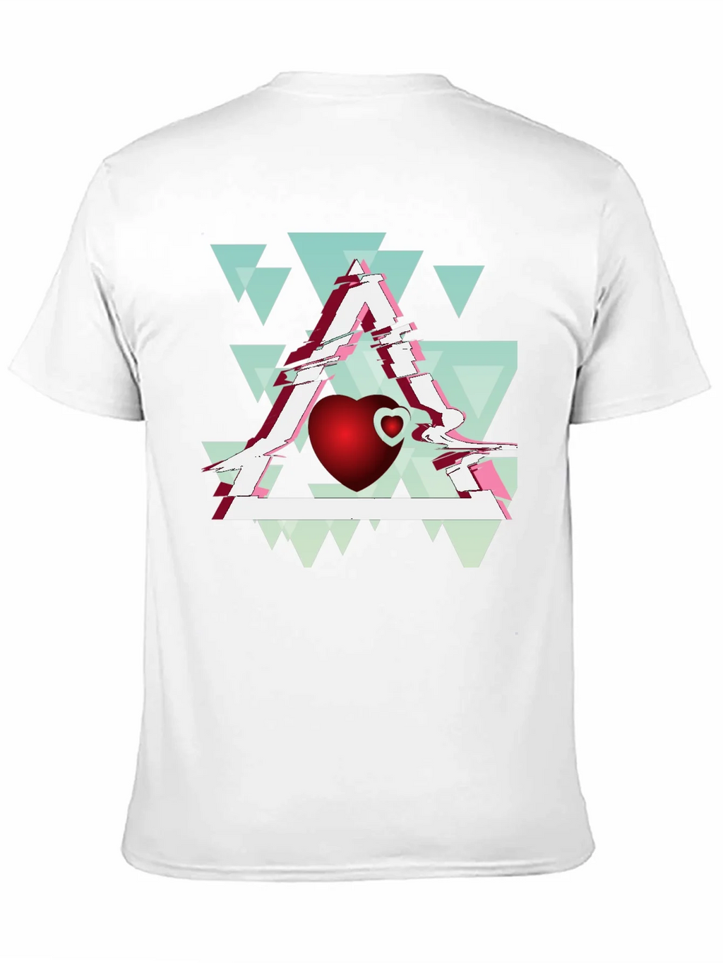 Abstract Heart & Triangle Graphic Tee - Modern Style product image 10