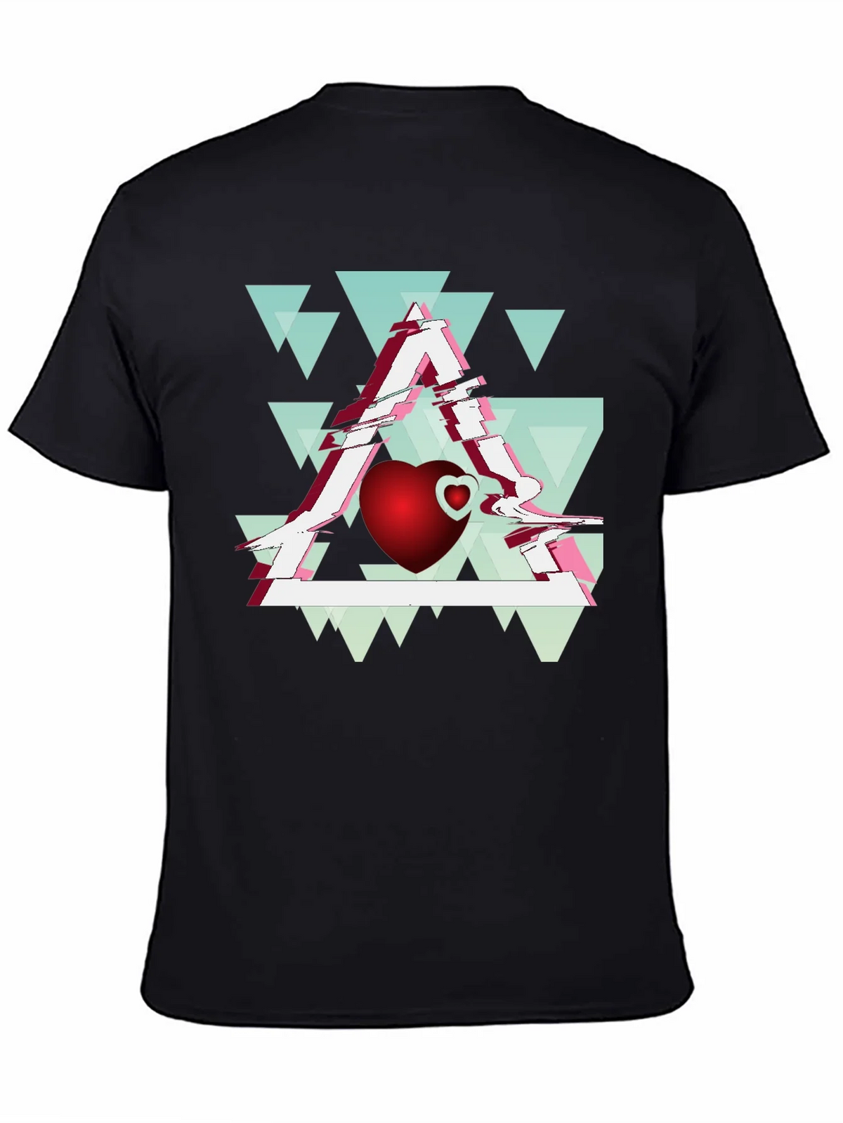 Abstract Heart & Triangle Graphic Tee - Modern Style product image 4
