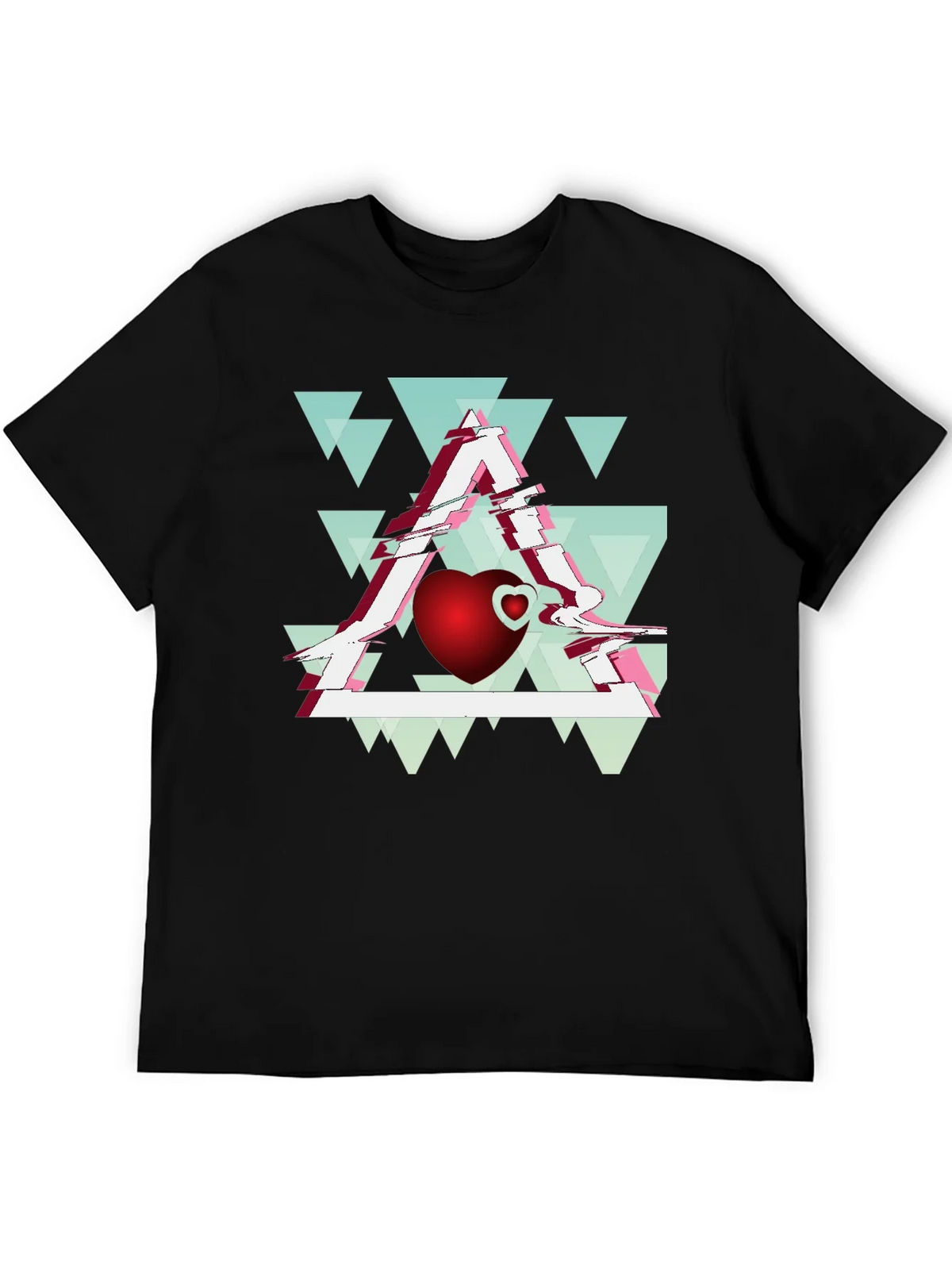 Abstract Heart & Triangle Graphic Tee - Modern Style product image 5