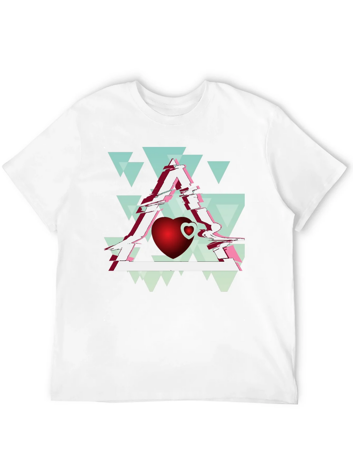 Abstract Heart & Triangle Graphic Tee - Modern Style product image 11