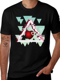 Abstract Heart & Triangle Graphic Tee - Modern Style product image 1