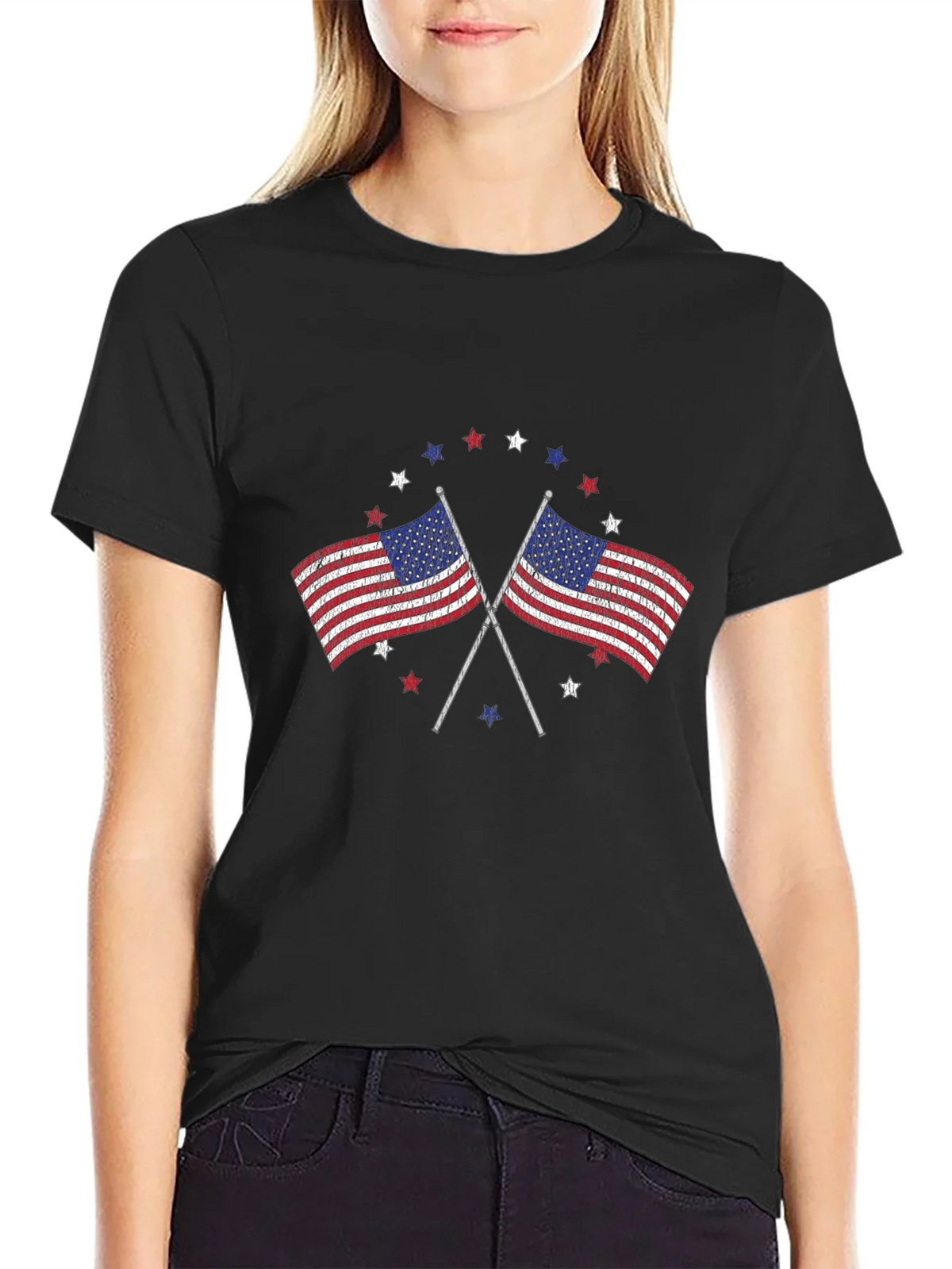 American Flag Graphic Print Mens T-Shirt product image 1