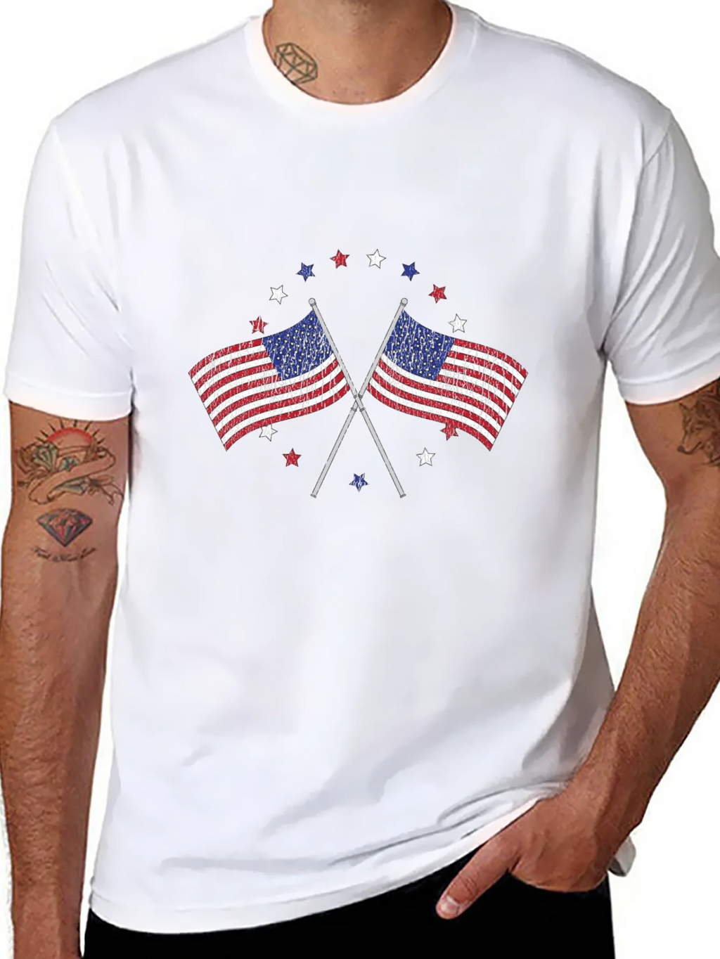 American Flag Graphic Print Mens T-Shirt product image 6