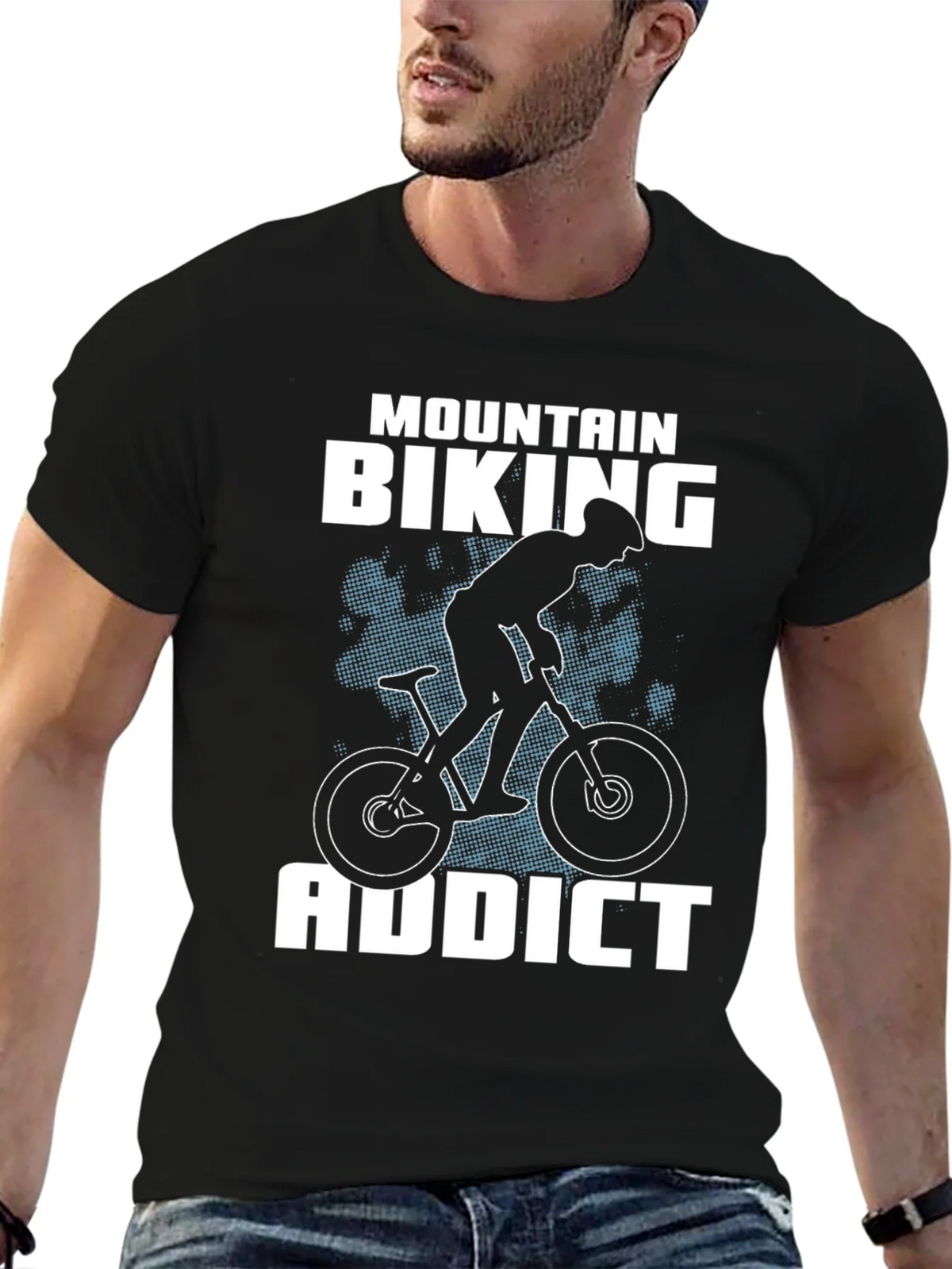 Mountain Biking Addict T-Shirt - Black product image 6