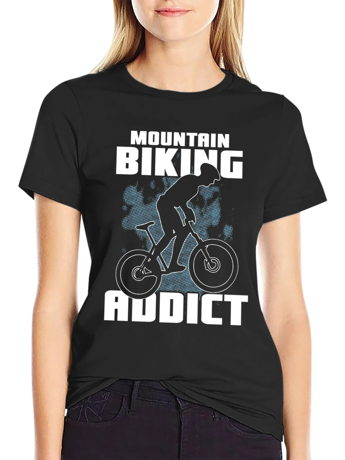 Mountain Biking Addict T-Shirt - Black product image 2