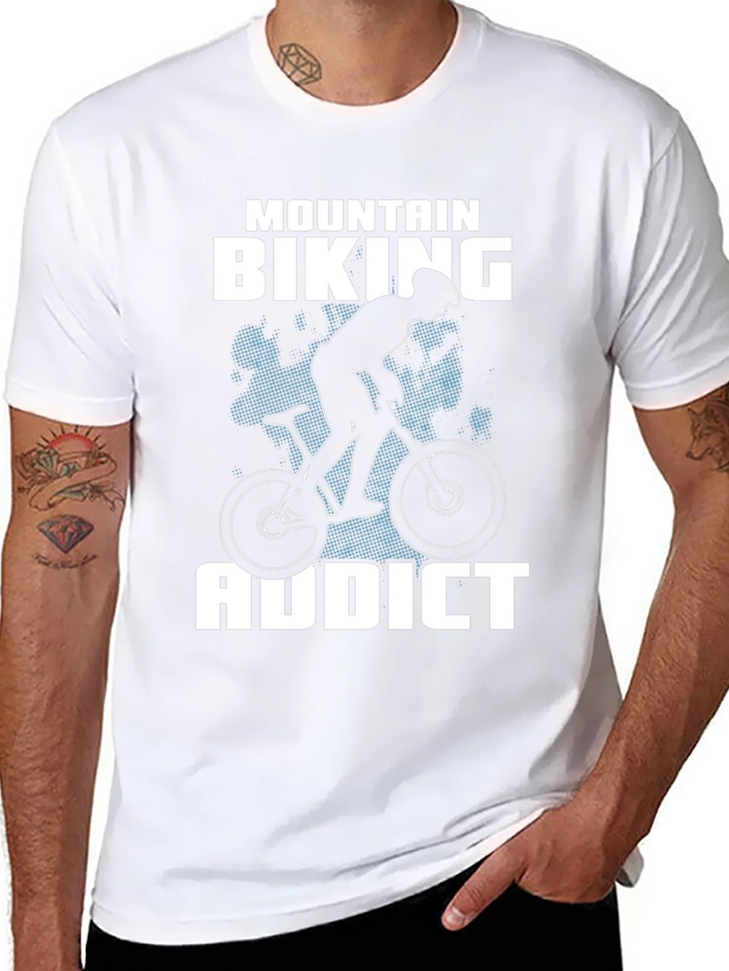 Mountain Biking Addict T-Shirt - Black product image 7