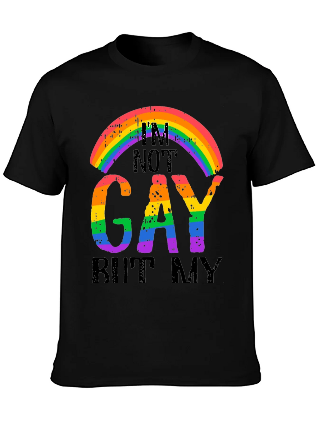 Rainbow Graphic T-Shirt - Im Not Gay But My... product image 3