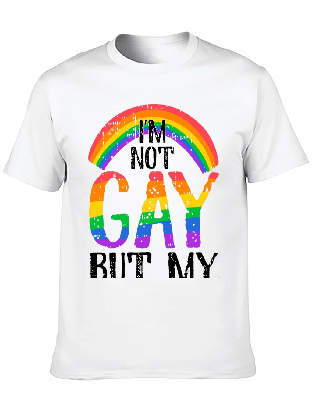 Rainbow Graphic T-Shirt - Im Not Gay But My... product image 9