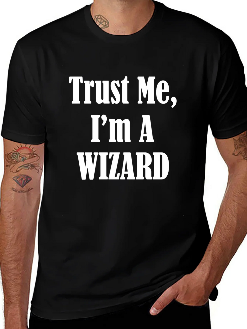 Trust Me Im A Wizard T-Shirt Black Cotton Short Sleeve product image 1
