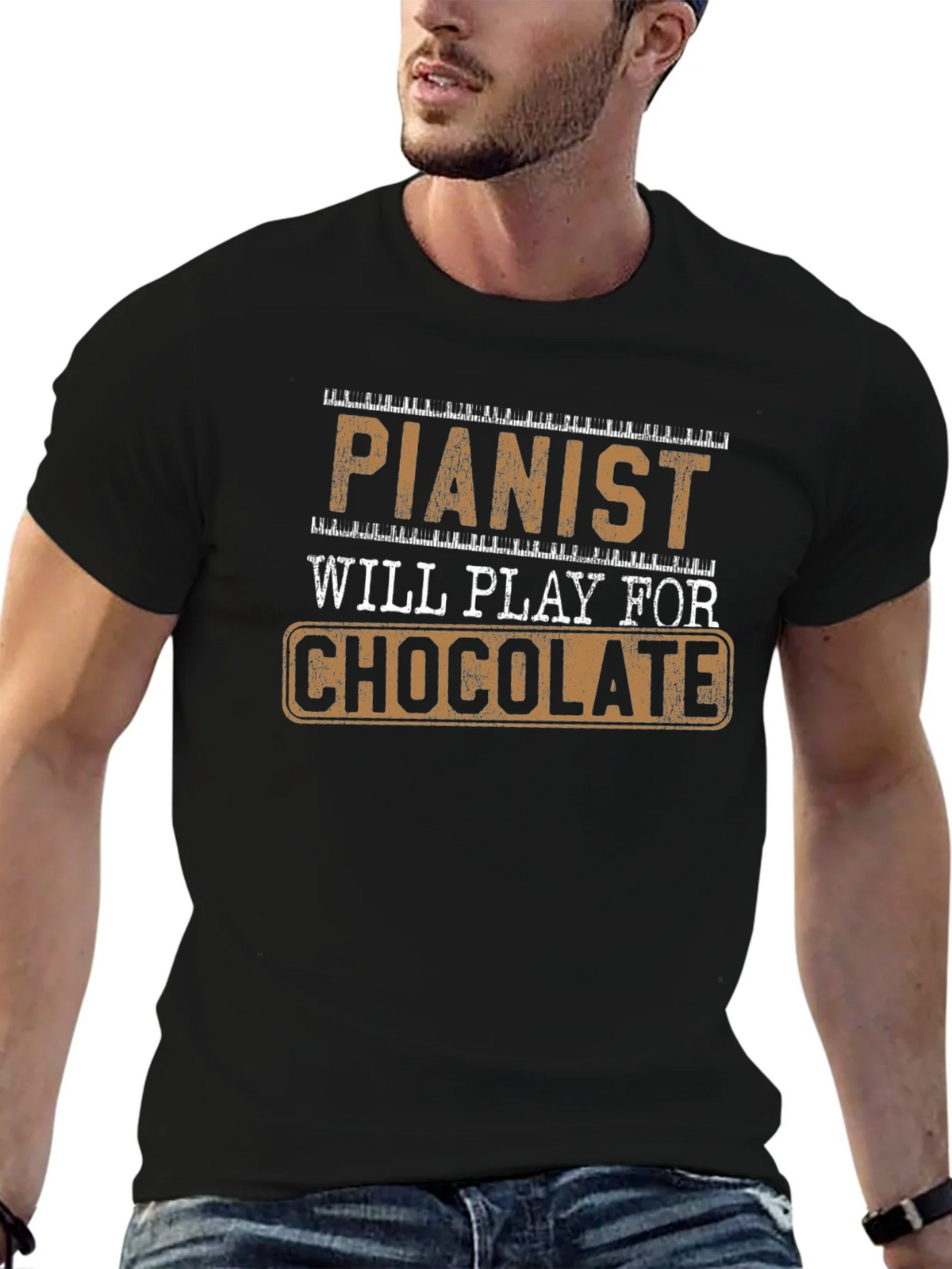 Pianist Will Play For Chocolate Novelty T-Shirt product image 6