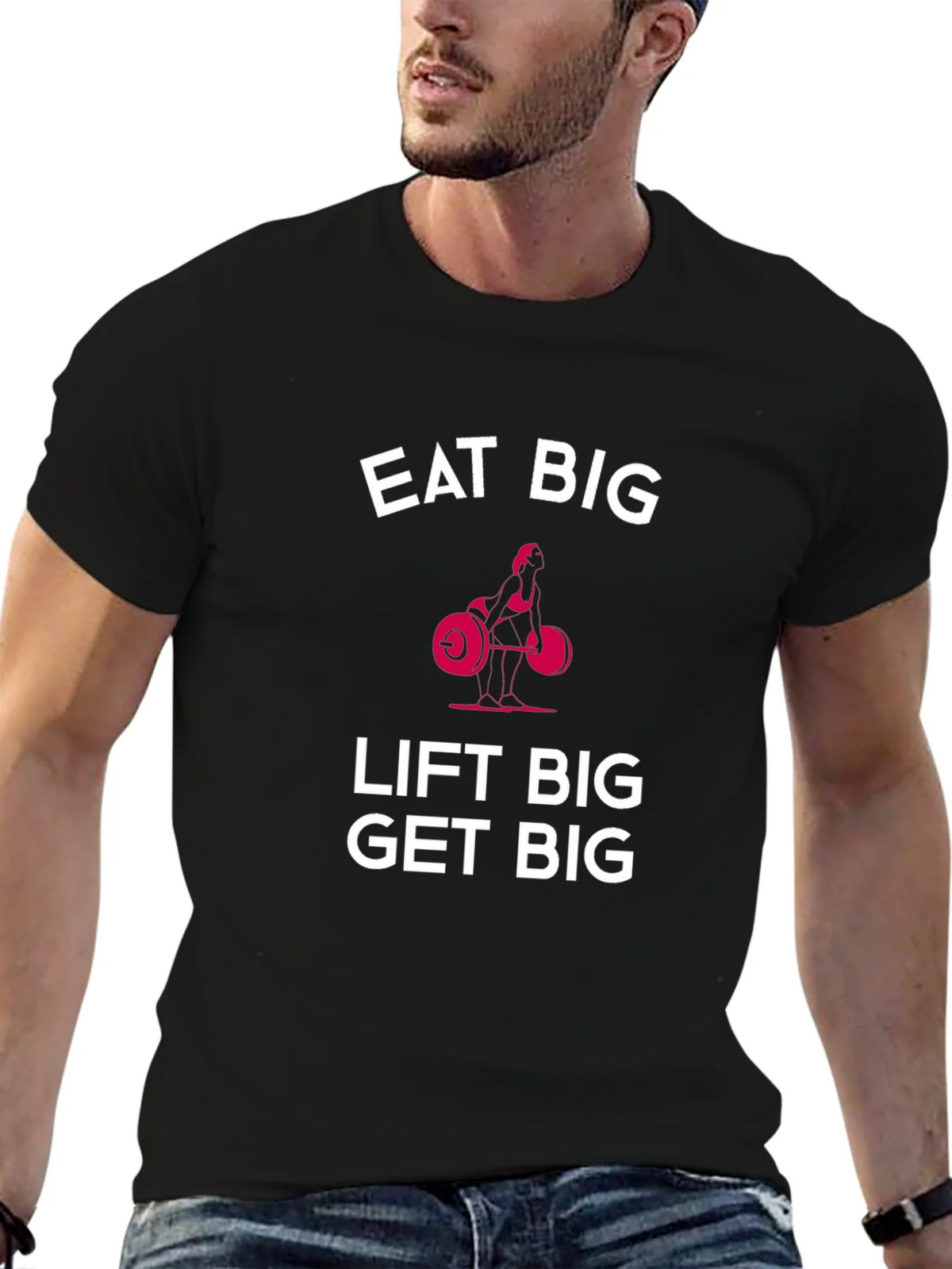 Eat Big Lift Get Black T-Shirt product image 6