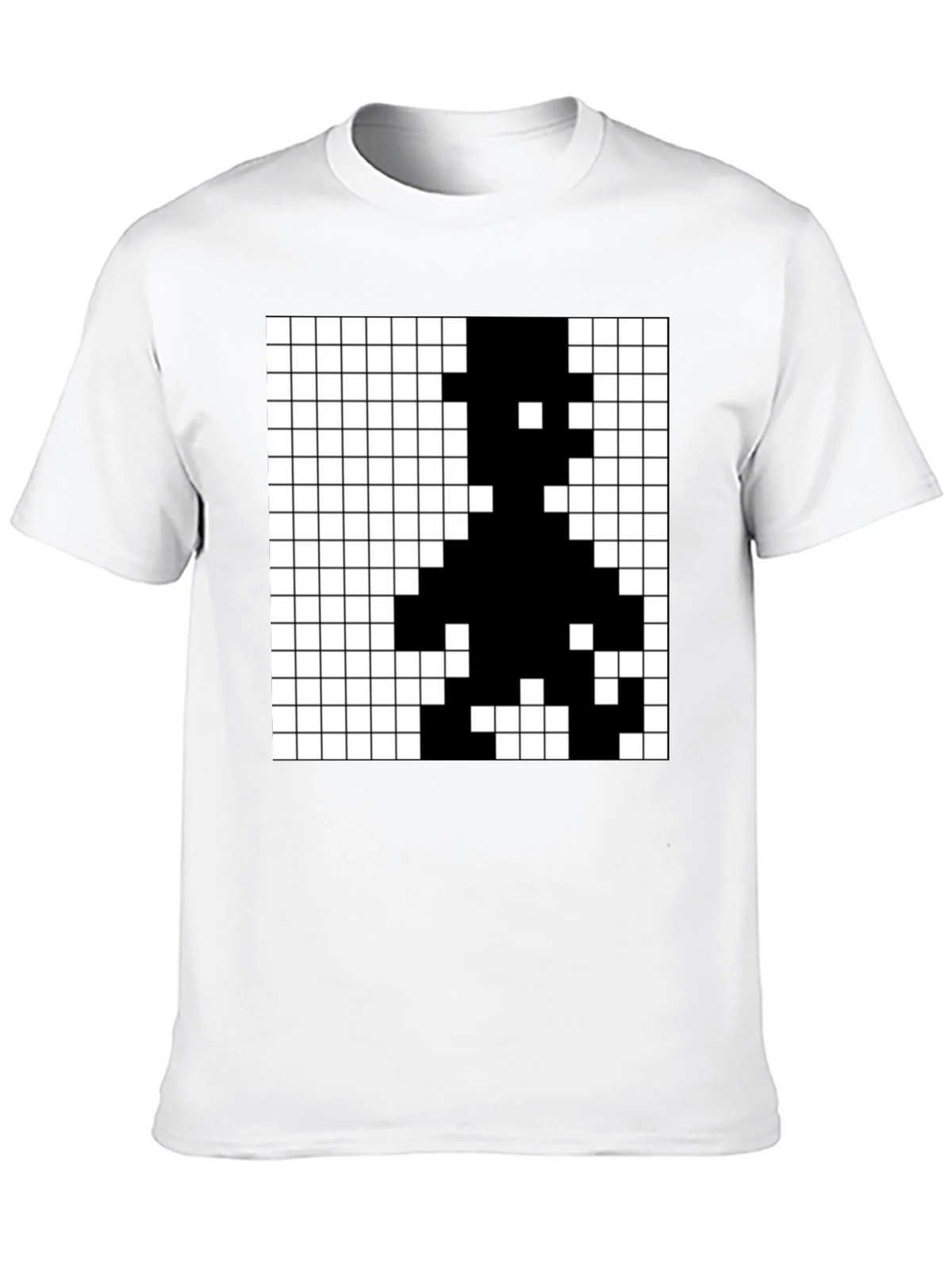 Pixelated Grid Graphic T-Shirt - Modern Minimalist Tee product image 9
