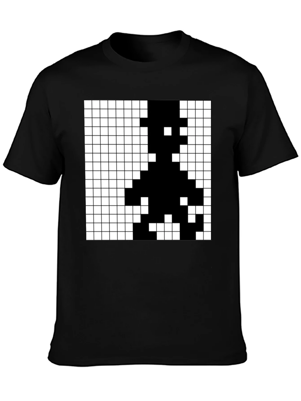 Pixelated Grid Graphic T-Shirt - Modern Minimalist Tee product image 3