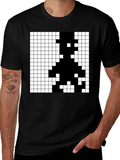 Pixelated Grid Graphic T-Shirt - Modern Minimalist Tee product image 1