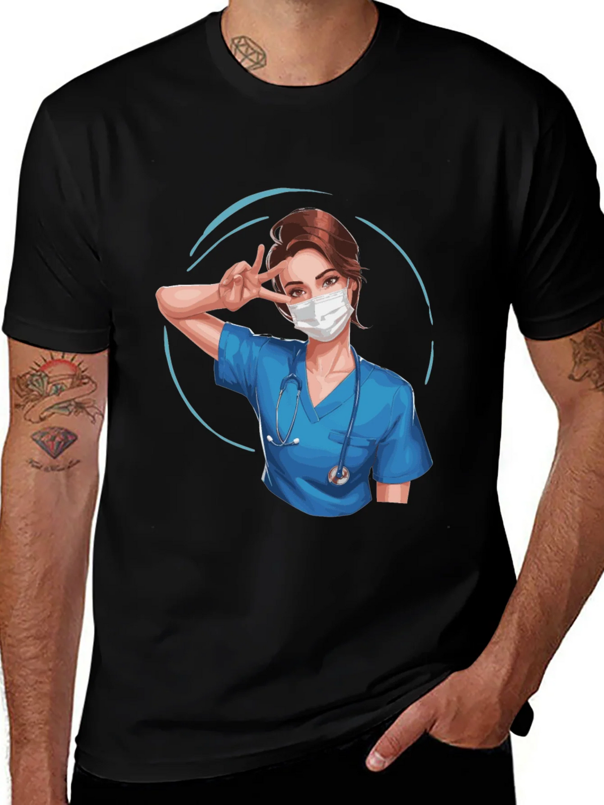 Nurse Graphic T-Shirt - Black product image 1