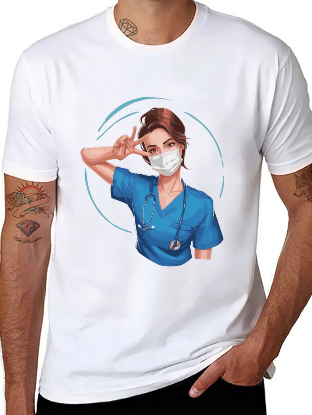 Nurse Graphic T-Shirt - Black product image 7