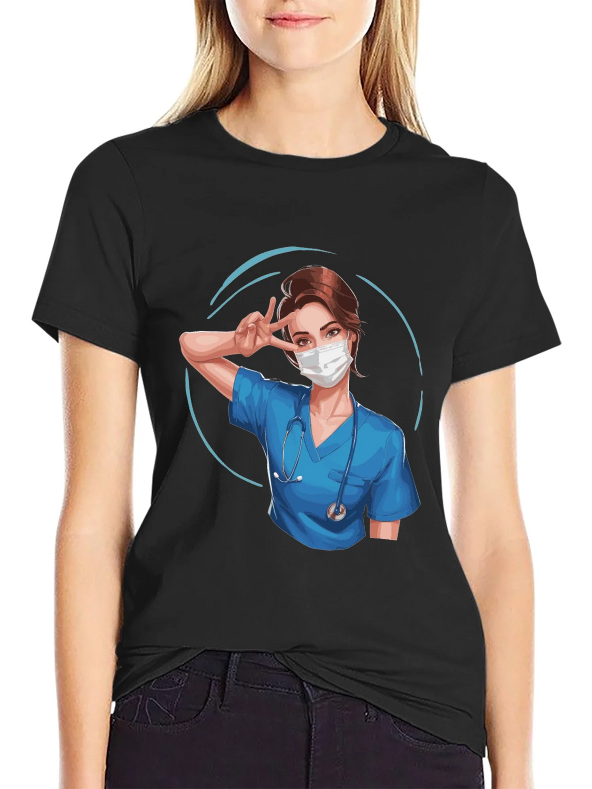 Nurse Graphic T-Shirt - Black product image 2