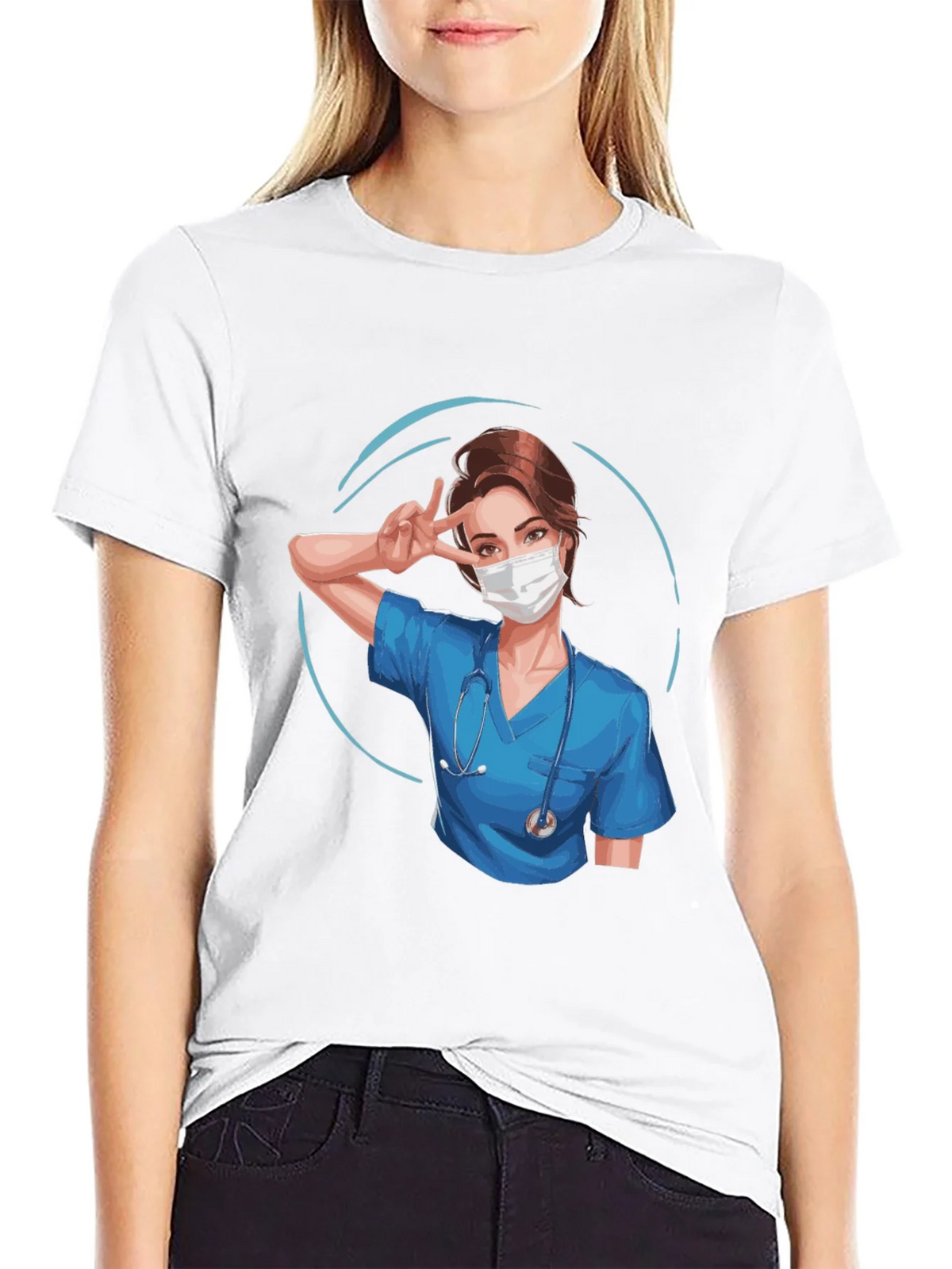 Nurse Graphic T-Shirt - Black product image 8