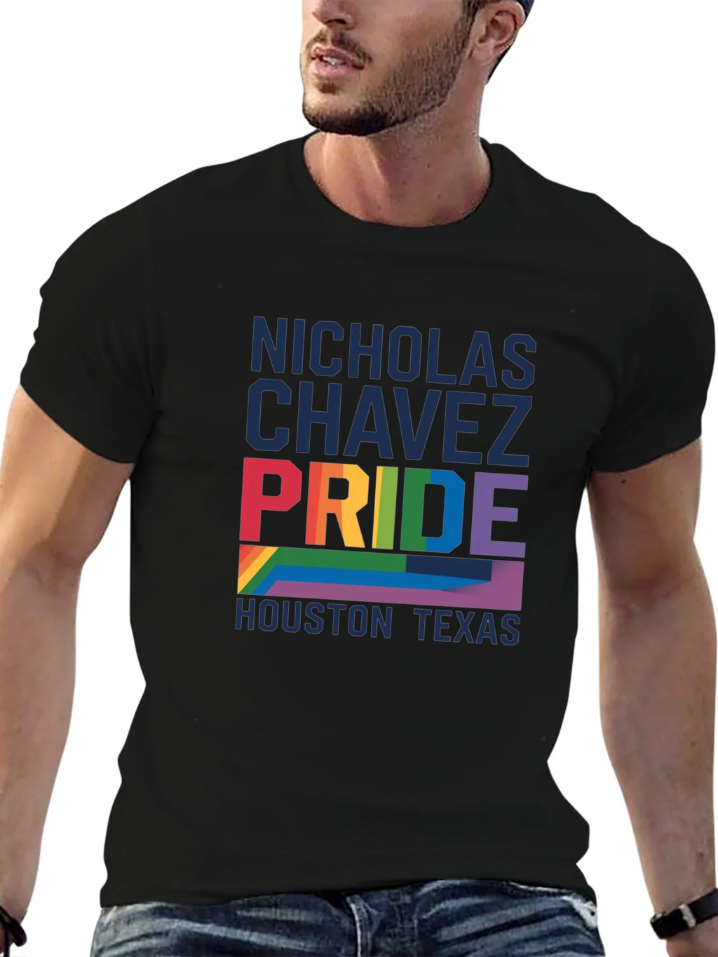 Nicholas Chavez Pride Houston Texas T-Shirt product image 6