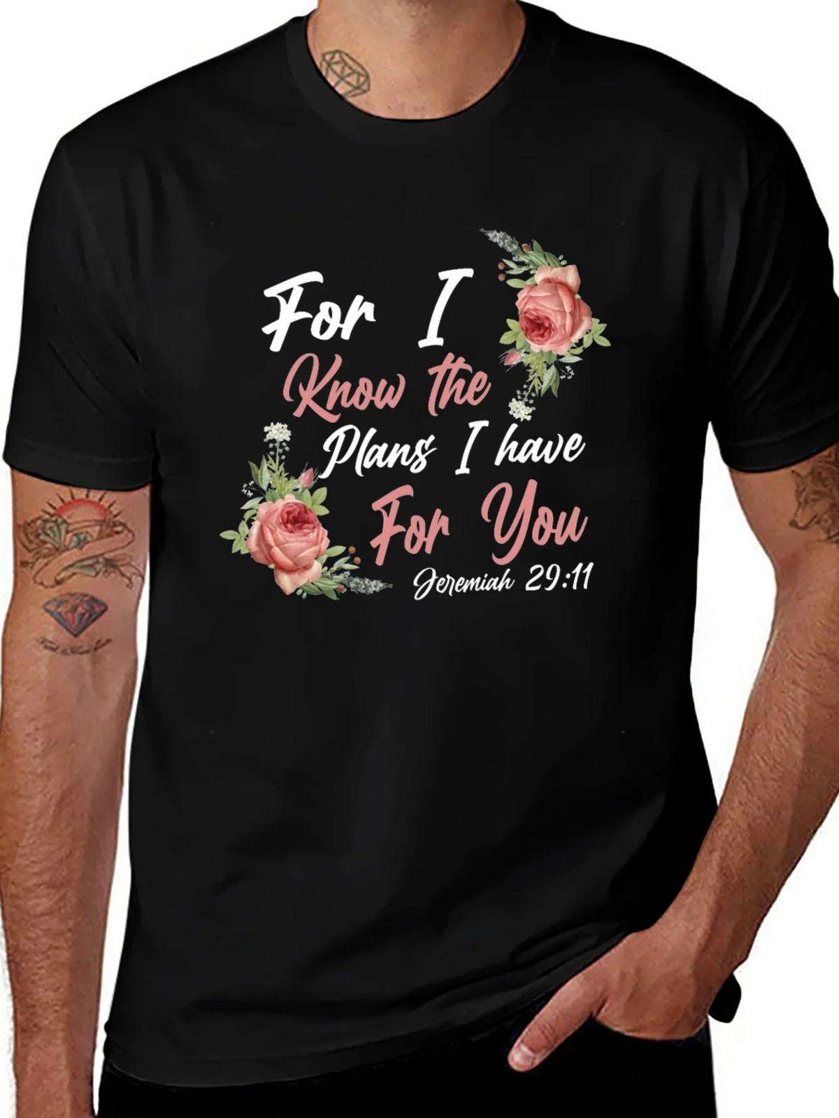 Faith-Inspired T-Shirt: Jeremiah 29:11 Floral Design product image 1