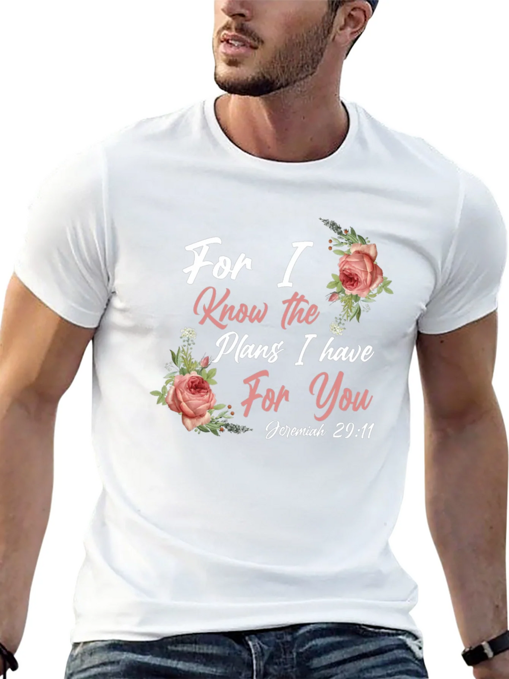 Faith-Inspired T-Shirt: Jeremiah 29:11 Floral Design product image 12