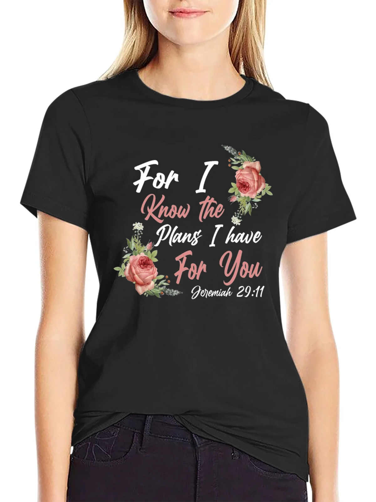 Faith-Inspired T-Shirt: Jeremiah 29:11 Floral Design product image 2