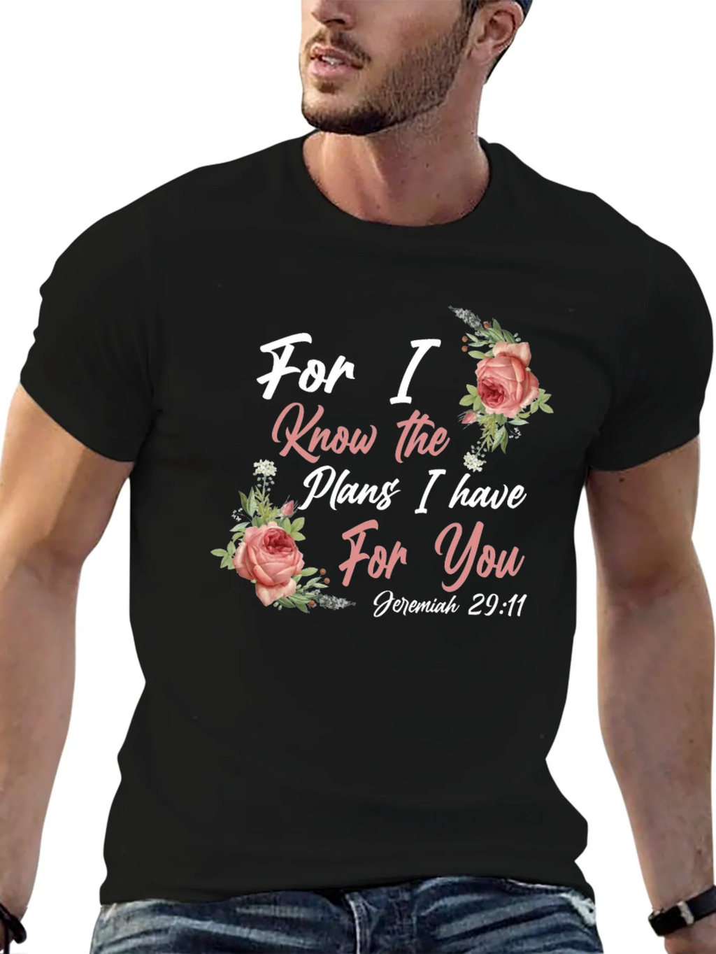 Faith-Inspired T-Shirt: Jeremiah 29:11 Floral Design product image 6
