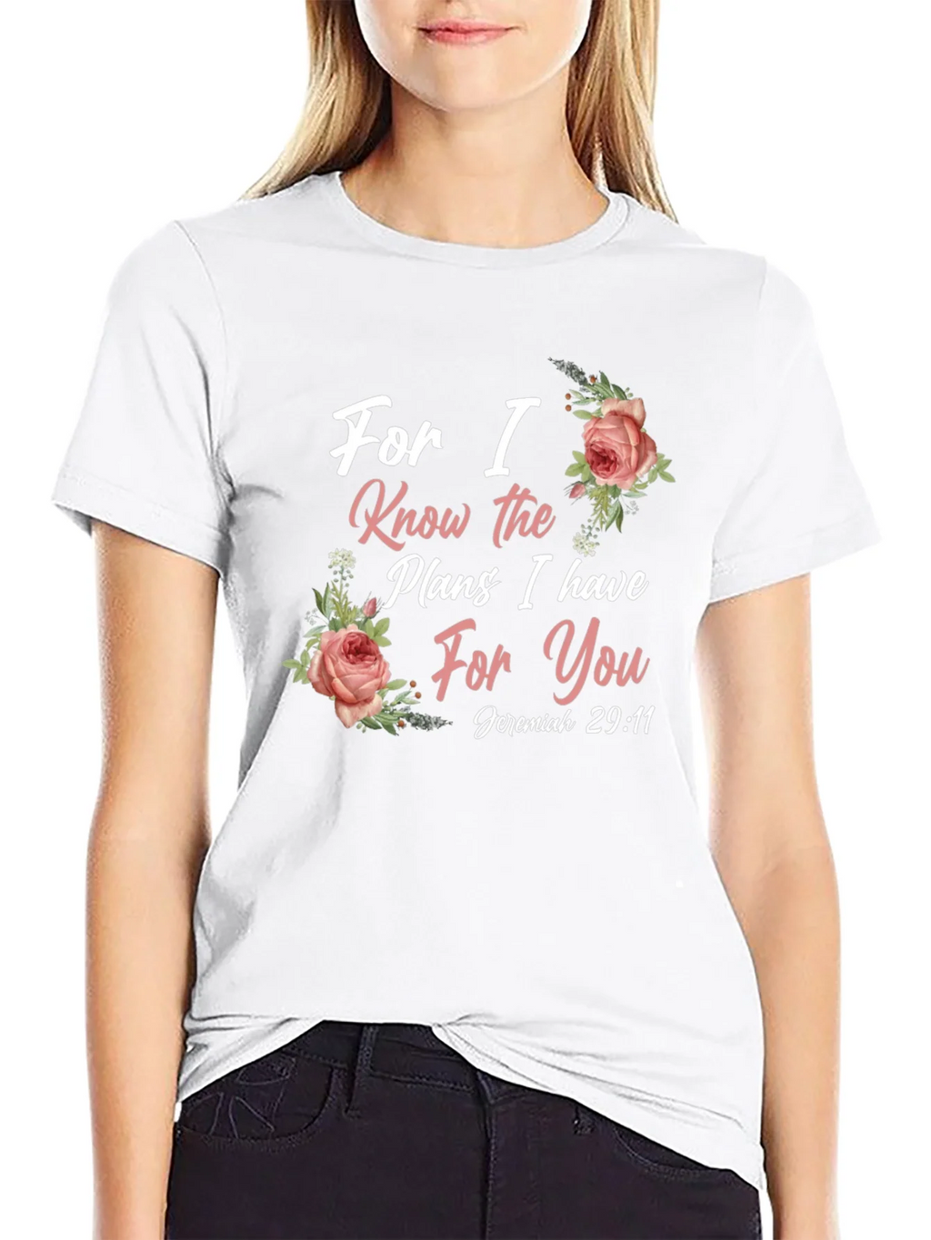 Faith-Inspired T-Shirt: Jeremiah 29:11 Floral Design product image 8