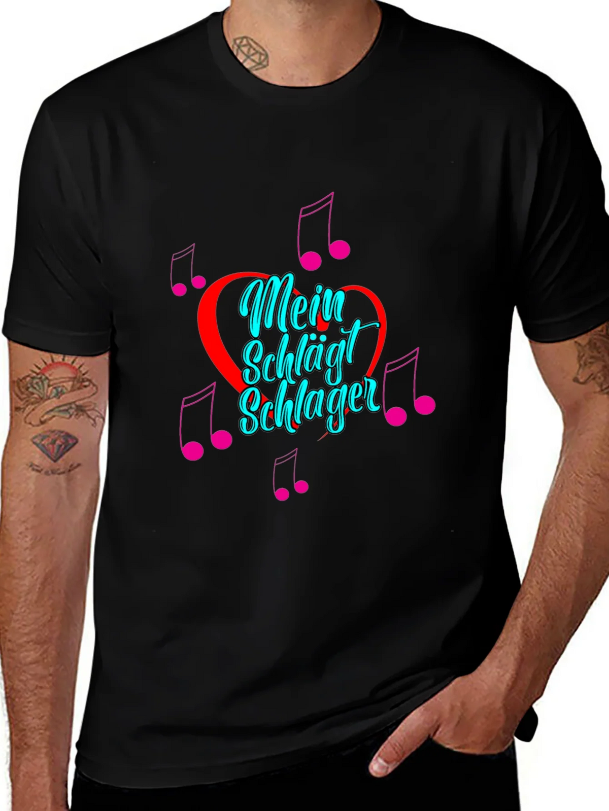 Mein Schlager Heartbeat Graphic Tee - Black product image 1